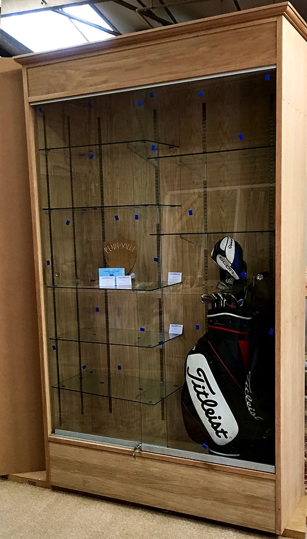 Bespoke Display Cases and Trophy Cases with Fitted Glass Shelving Units for PGA Professional