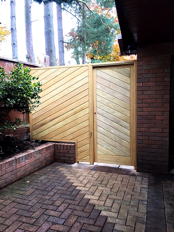 Bespoke Oak Garden Door for Exterior Property and Diagonal Finish