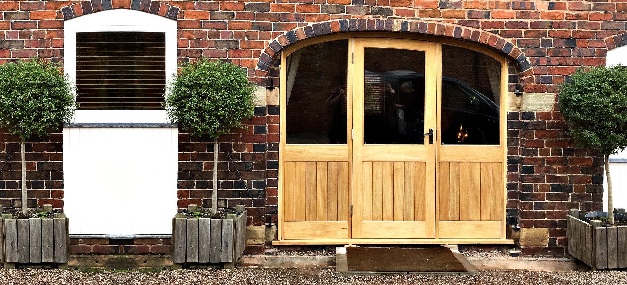 Bespoke Wooden Doors in Washed European Oak for Solid Brick Property