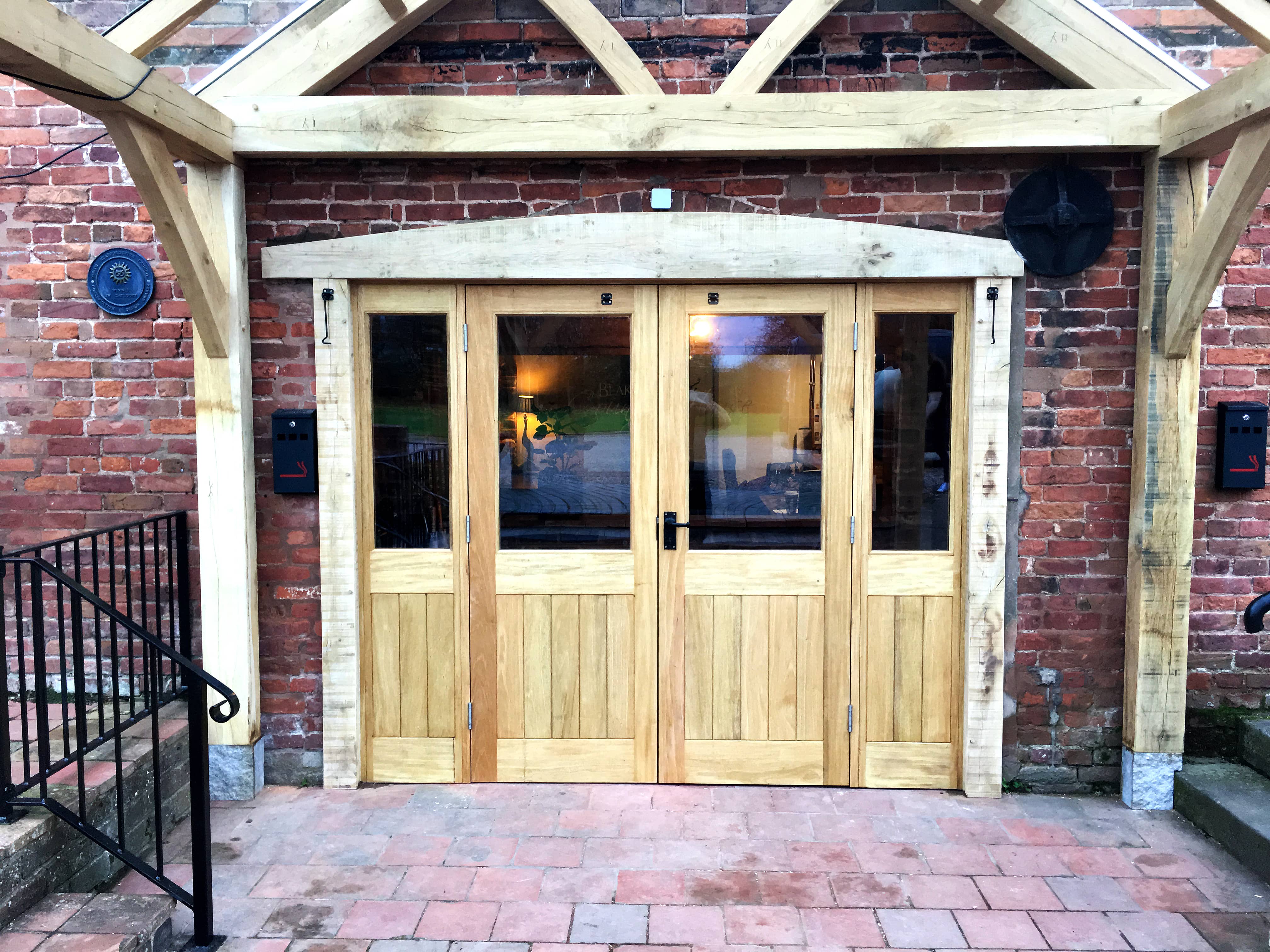 Timber Front Doors in Stained Oak for Shopfront